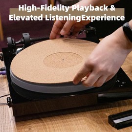 Vinyl Record Cleaning Kit - Cork & Rubber Turntable Mat, Anti-Static Brush, LP Cleaner Gel