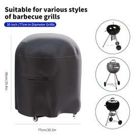 Gurkkst Barbecue Cover Waterproof Weatherproof High Performance 420D Oxford BBQ Grill Cover Protective Cover Tarpaulin (90 x 77 cm)