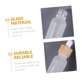 PACKOVE 8Pcs Glass Essential Oil Bottles with Bamboo Wood Ring Refillable Mini Dropper Bottles Leakproof Travel Containers for Aromatherapy and Perfume