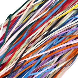 Andiker 15 Rolls Satin Ribbons 3mm x 5m Double Sided Fabric Ribbons, Assorted Soft Thin Ribbons for Presents, DIY Arts and Crafts, Decoration for Party and Wedding Accessory (15 colors)