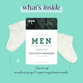 Spa Life Mens Cooling Mint Moisturizing Repairing Balm For The Working Feet (Foot Sock 3 Pairs)