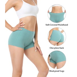 wirarpa Women's Cotton Boxer Shorts, Panties, Underpants, Cycling Shorts, Under Dress, with 100% Cotton Crotch, Pack of 4
