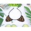 Leopard Grain Cat Ears Headband Brown