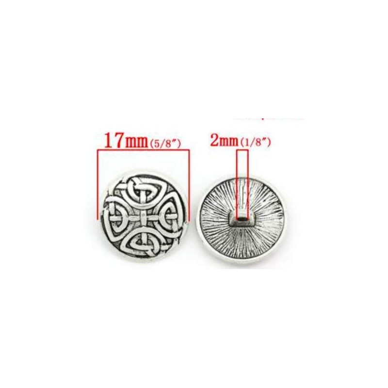 Pack of 15 Metal Buttons Eyelet Buttons Diameter Approx. 17