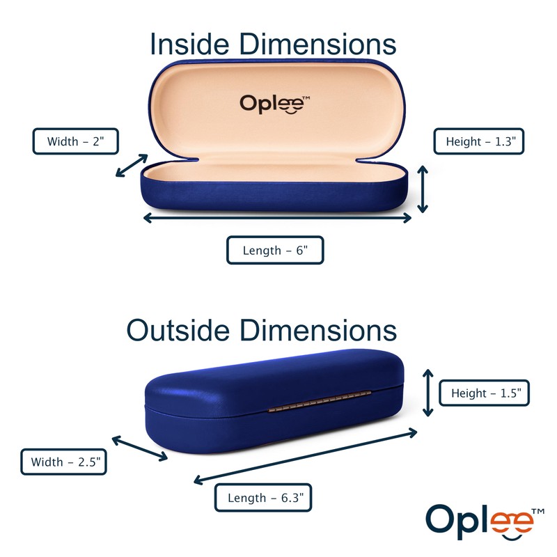 Oplee™ Hard Shell Eyeglass Case with Grey Microfiber Cloth, 2-pack