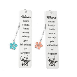 2Pcs Stitch Stainless Steel Bookmark - Cute Cartoon with Pendant Bookmarks, Creative Stitch Decoration Gift, Stitch Gift for Book Loving Lady Sister Daughter Granddaughter BFF. (B 2Pcs Stitch)
