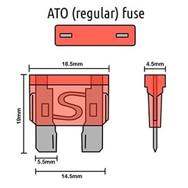 AutoPower 10 Pack 20 Amp Standard Blade Fuses for Leisure Vehicle, Caravan, Campervan