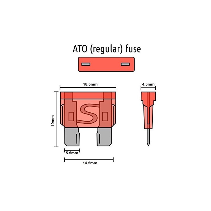 AutoPower 10 Pack 20 Amp Standard Blade Fuses for Leisure