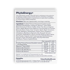 PhytoEnergy+ Multivitamins Nutritional Supplements – Vitamin B2 and Iodine Supplement – 28 Day Supply – Capsules to Support Fatigue and Tiredness – Food Supplements by FutureYou Cambridge