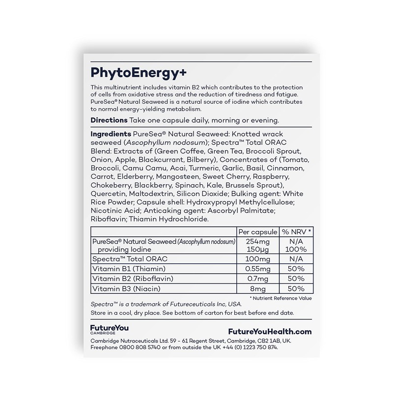 PhytoEnergy+ Multivitamins Nutritional Supplements – Vitamin B2 and Iodine Supplement