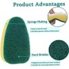 Dish Sponge with Handle 12Pcs/Set Scrub Cleaning Brush Heavy Duty