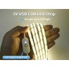 1m USB COB LED Strip Light 5V Natural White 4000K