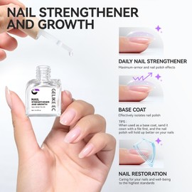 gelike ec Nail Strengthener Protein for Damaged Nails: Gelike EC 8 in 1 Natural Nail Hardener Extra Strong and Growth - Long Lasting Nail Repair for Damaged Nails - Nail Growth Oil for Daily Work Home Salon