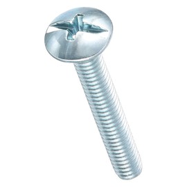 METALLIXITY Machine Screws Phillips Combo Head(#8-32x1-1/8) 75Pcs, Carbon Steel Round Head Cross Drive Furniture Bolts - for Woodworking & Furniture Assembly, Blue White