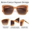 FEISEDY Trendy Polarized Women Sunglasses, Retro Womens Square Cat Eye