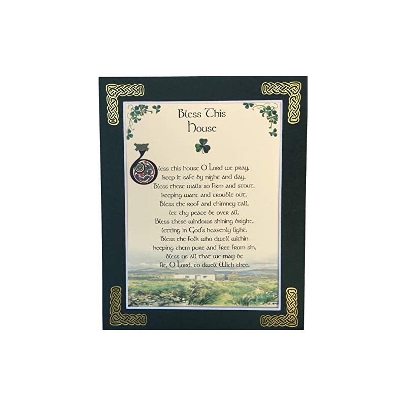 Bless This House - 8x10 Home Blessing with Green Matting