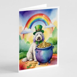 Caroline's Treasures DAC5566GCA7P Komondor St Patrick's Day Greeting Cards Pack of 8 Blank Cards with Envelopes Whimsical A7 Size 5x7 Blank Note Cards