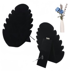 Velvet Chain Stand, 2Pcs Jewelry Storage, Necklace Stand, Display Tower Pendant Holder With 5 Notches (Black)