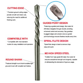 Drywall Cut Out Bit 5/32 Inch Guidepoint Rotary Router Tool Cutting Bit HSS Cutout Saw Drill Bits for Gypsum Board-30Pcs