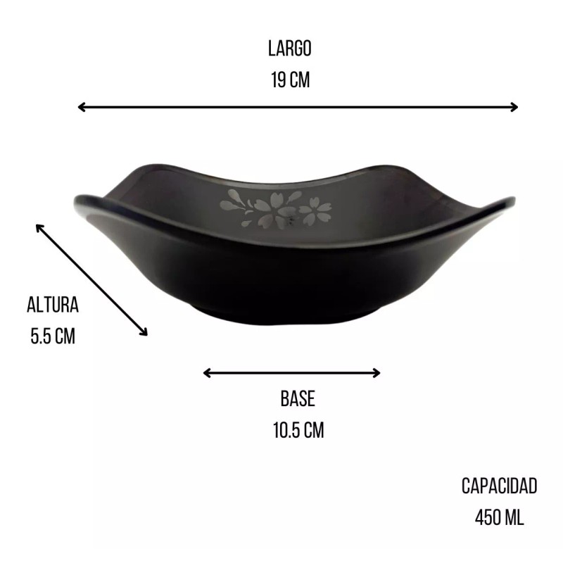 Anforama Vajilla Cuadrada Tipo Plastico Melamina Azul/ Negro 20piezas