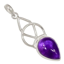 Xtremegems Celtic - Natural Amethyst - African 925 Silver Pendant Jewelry ALLP-28677