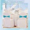 VitalCozy 100 Pcs Spandex Chair Sashes with Heart Buckle Slider,Turquoise
