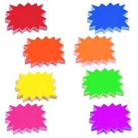 milaosk Pack of 80 Fluorescent Price Tags, Price Tags, Starburst Sign, Sale Signs, Food Labels, Flea Market, Price Labels, 12 x 16 cm, Colourful for Shops Sale Sign