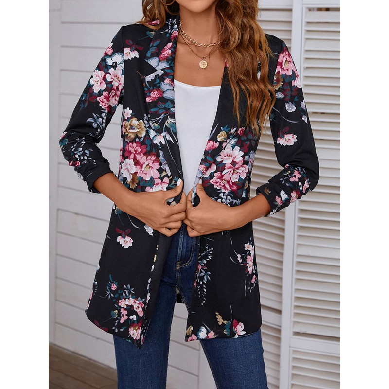 MINTLIMIT Women Lapel Suit Jacket Casual Long Sleeve Blazer Work