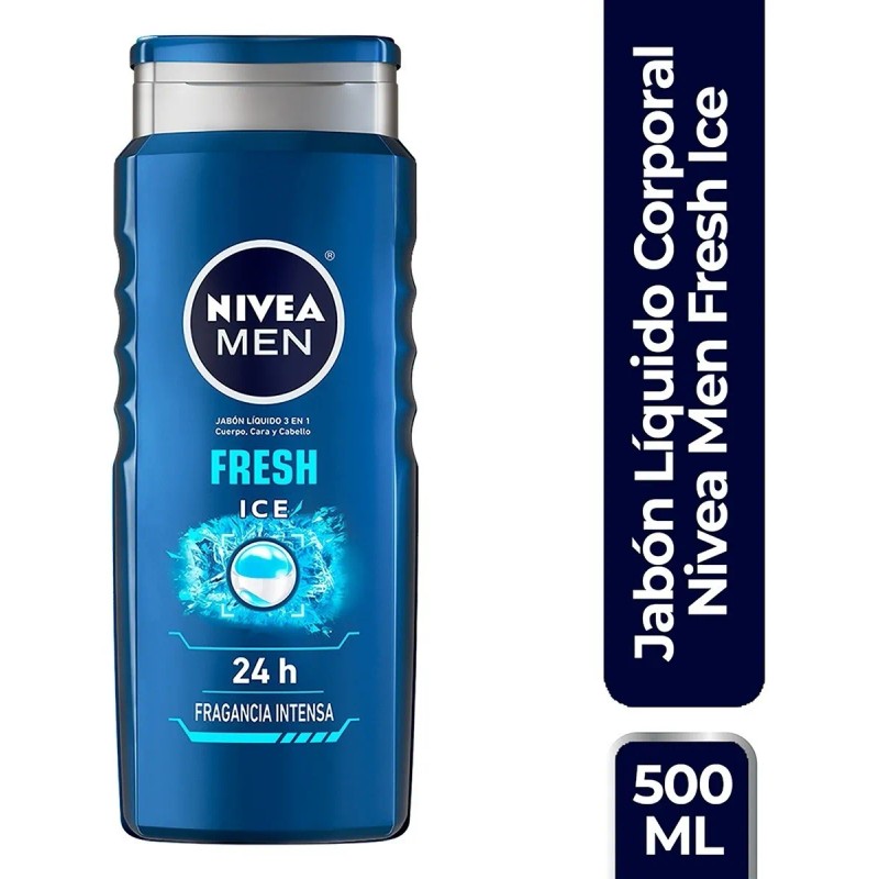 Jabón Corporal Nivea Men Fresh Ice Antibacterial, 500 Ml
