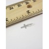 Tiny sterling silver cross charm pendant, small cross charm