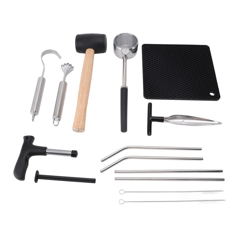 Coconut Opener Tool Set Stainless Steel Coconut Shell Puncher Cutter