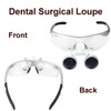 Dental Surgical Loupe Safety Goggle Sport Frame 3.5X 420mm(White Silver)