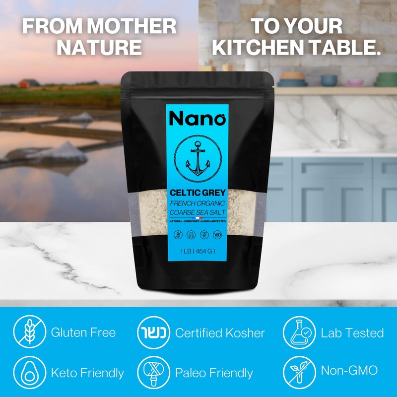 NANO Celtic Grey Sea Salt Organic, Coarse 82 MINERALS |