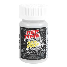 PEPTIME Energy Tablets, Vitamin B6 and B12 Caffeine Pills, 350 mg Caffeine per Serving, Physical Performance and Focus Supplement, 100 Count