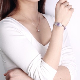 Tobestu Stainless Steel Medical ID Bracelet - Hypoallergenic Adjustable Double Layer Chain Design Bracelet for Women YA5493, Stone, No gemstone