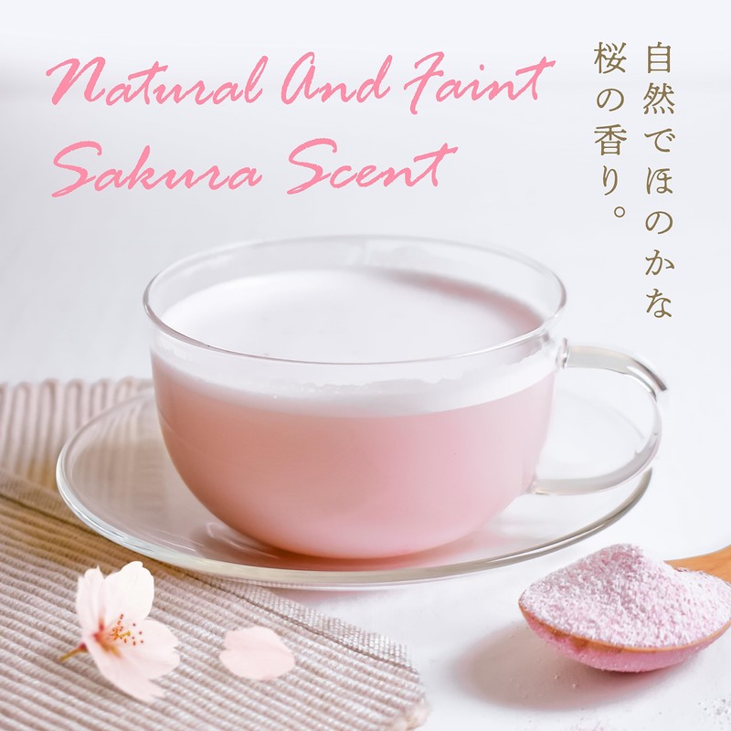 Sakura Latte powder, Japanese Cherry Blossom Drinks, Sweetened, 3.5oz(100g)【YAMASAN】