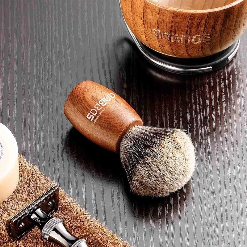 Shaping Brush Set, Beard Brush, Stainless Steel Razor Stand, Perfect
