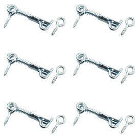 DGHAOP 6PCS Stainless Steel Spring Hook and Eye Safety Latch 2-inch Wire Gate Hook and Eye Latch