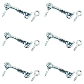 DGHAOP 6PCS Stainless Steel Spring Hook and Eye Safety Latch 2-inch Wire Gate Hook and Eye Latch