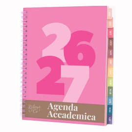 Rileys Agenda Accademica 2026–2027, Agenda Settimanale con Accademica Giornaliera, Planner per scuola e lavoro, Diario Scolastico da Luglio a Giugno (20 x 15 cm, Rosa, Massiccio, in italiano)
