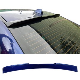 IKON MOTORSPORTS, Rear Window Roof Spoiler Compatible with 2015-2021 Subaru WRX & WRX STI, X Style Painted #K7X Wr Blue Pearl ABS Plastic Top Roofline Windshield Visor Spoiler Wing