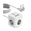 JSVER Socket Cube 5 m Power Strip 3 Compartments with