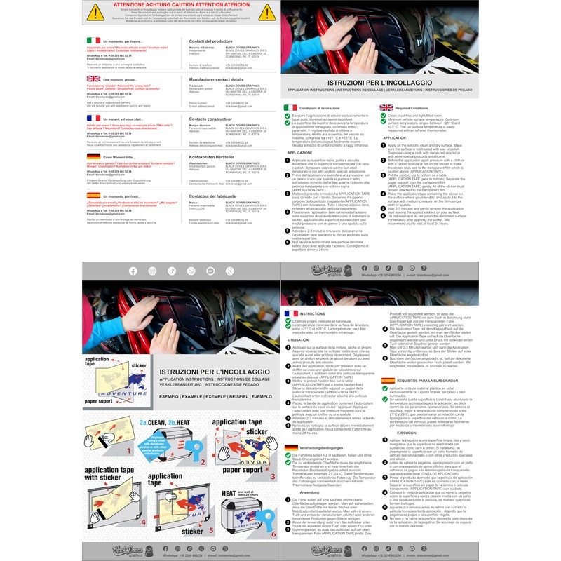 2 Stickers Compatible with Side Walls Tank Motorcycle R 1200