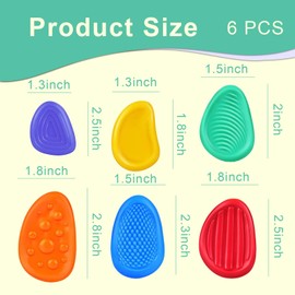 Fidget Toys Sensory Stone - 6Pcs Sensory Fidget Toys for Kids Adults Textured Worry Stone,Social Emotional Feelings Toys for Classroom Stress Toys Christmas Stocking Stuffer Gift