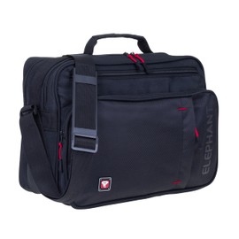 Elephant Flight Shoulder Bag Work Bag Travel Bag Men Women Office Bag Shoulder Bag DIN A4 Shoulder Bag Hand Luggage Bag Hand Luggage Pilot Bag Dark + Case, Landscape 3625 Black Red, Unit size