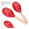 2 Pcs Maracas Red Carved Wooden Sand Ball Percussion Instrument