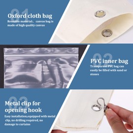 Miawtro 12 Pack Outdoor Curtain Weights, Outdoor Curtain Sandbag Reusable, Easy To Install Curtains Weights for Hems Suitable for Fixing Curtains, Tablecloths, Shower, Picnic Mats