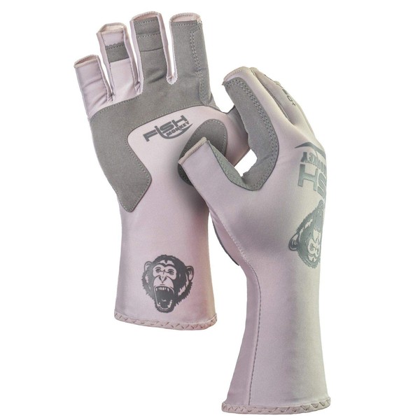Fish Monkey FM11-LTGREY-M Half Finger Guide Glove Lite Grey M