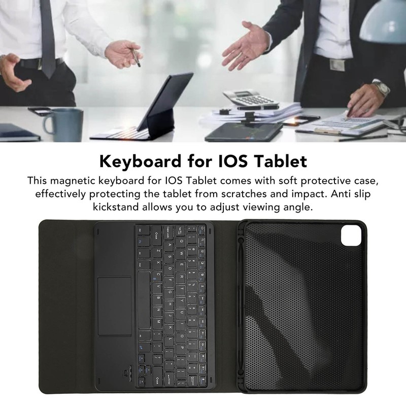 Tablet Keyboard Trackpad Magnetic Auto Sleep Kickstand Pencil Holder Wireless
