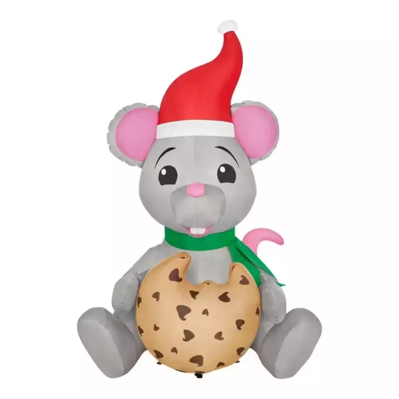 Home Accent 6.5' ANIMATED MOUSE EATING A COOKIE Airblown Lighted